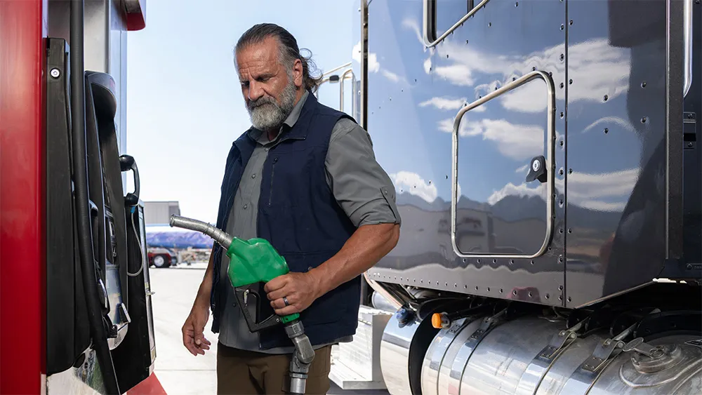 Driver using High-Flow Diesel pump
