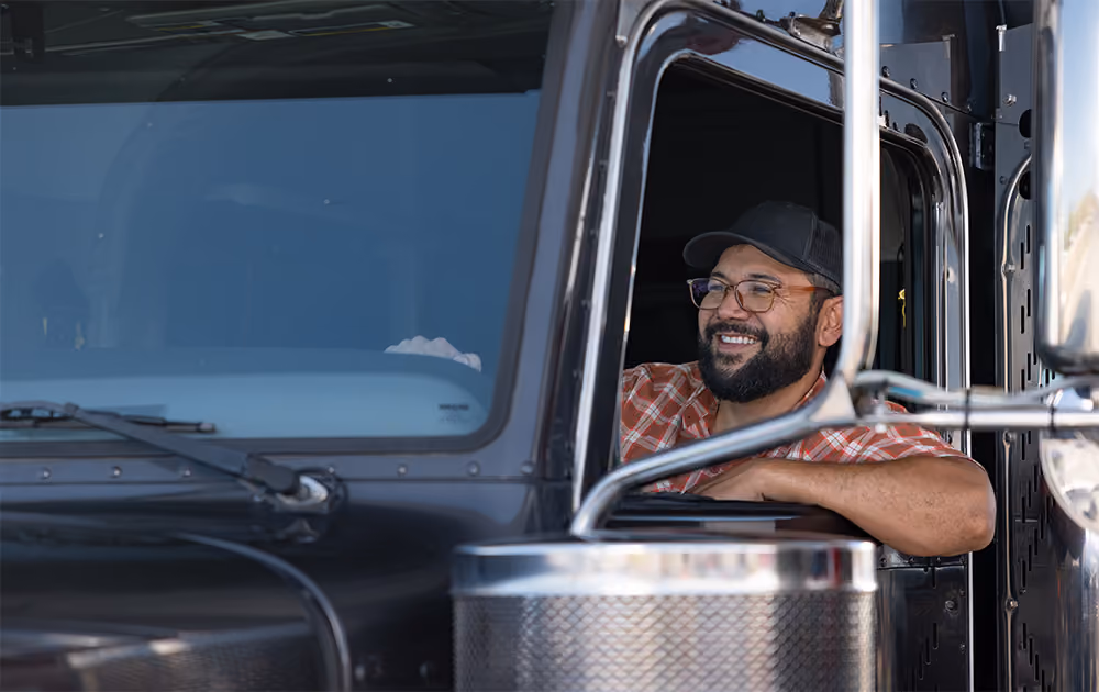 Pro driver in his tractor truck