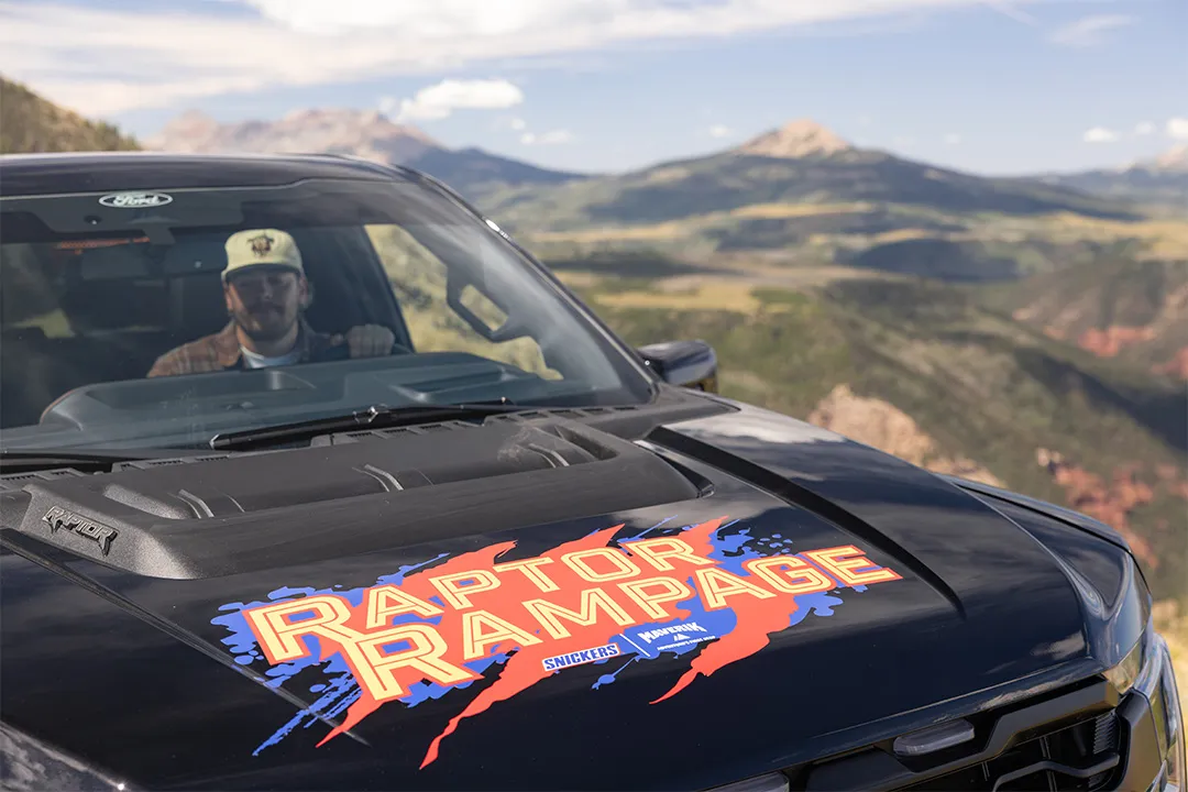 Man driving Raptor Rampage prize vehicle
