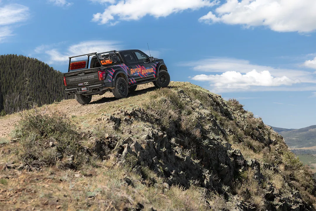 Raptor Rampage prize vehicle on a hill