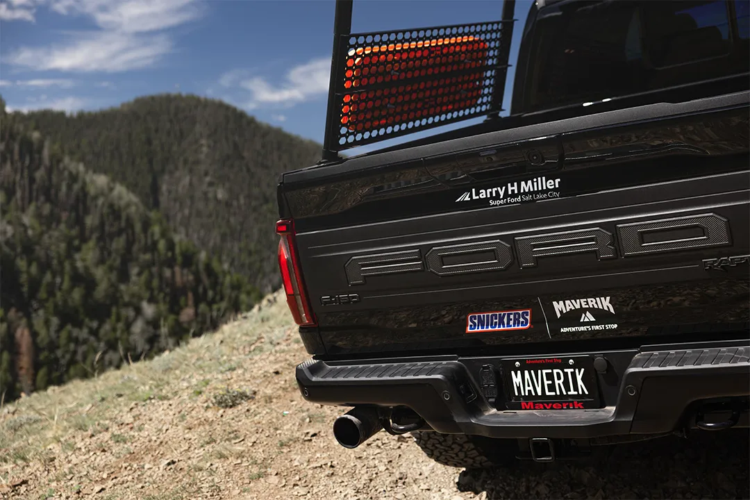 Tailgate of Raptor Rampage prize vehicle