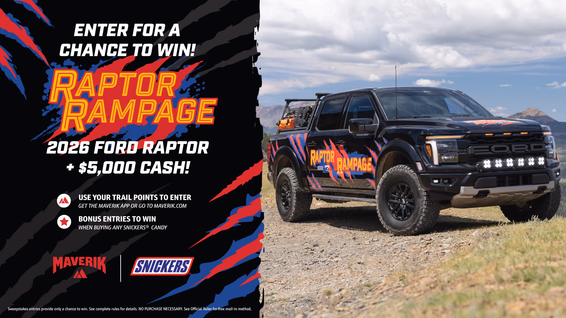 Raptor Rampage Sweepstakes. You Could Win a 4Runner, a Roof-Top Camper and $5,000 Cash!