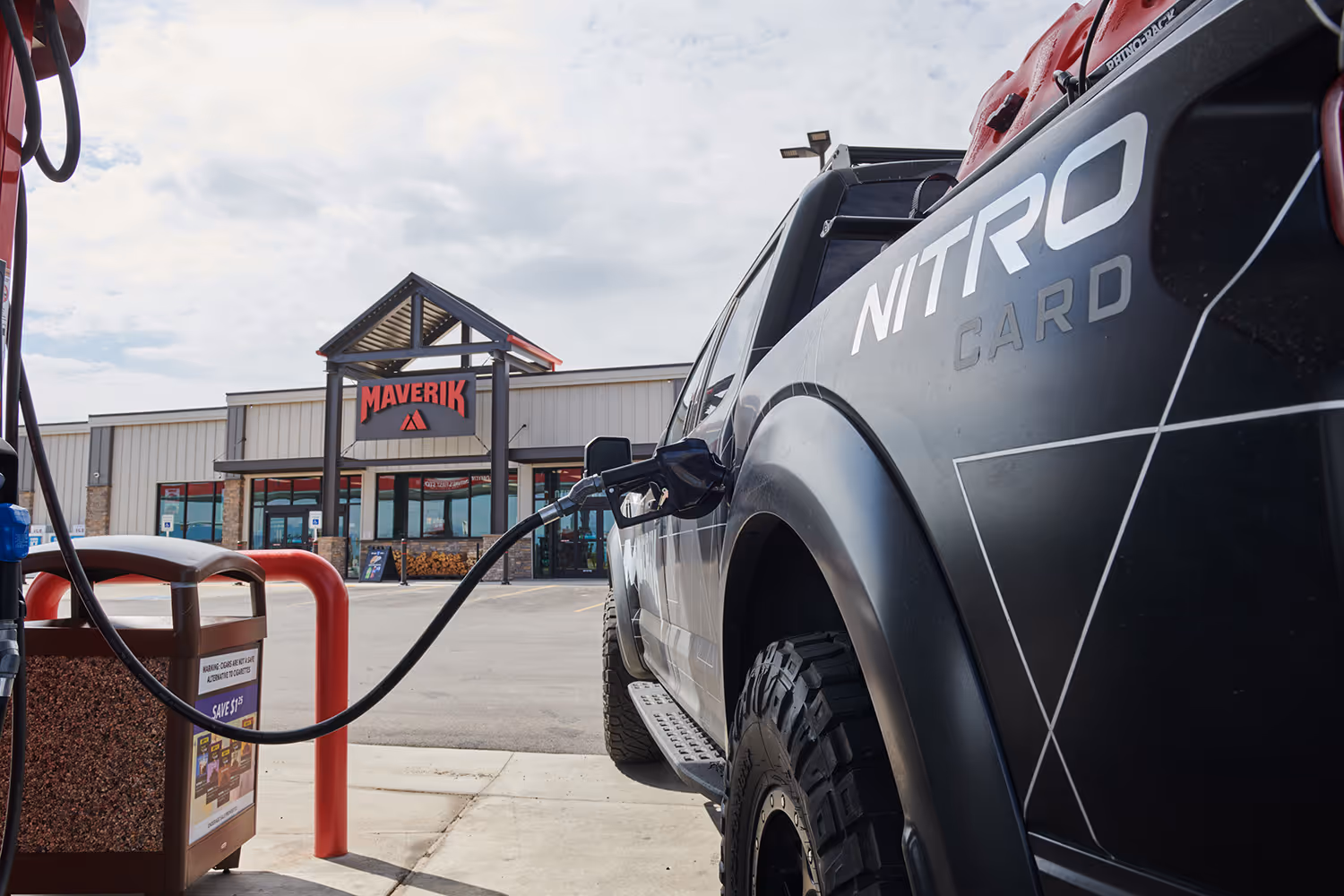 Pumping gas at a Maverik